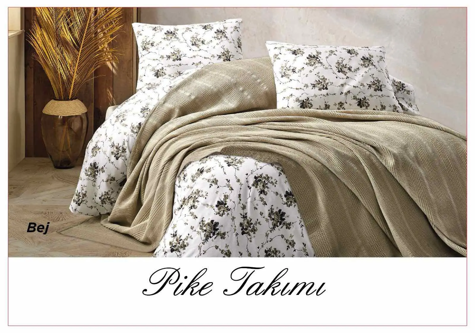 Постільна білизна з вафельним покривалом La Villa Mavi Синій - Зображення 4