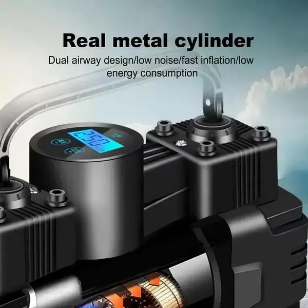 Портативний автомобільний компресор з дисплеєм та живленням від прикурювача Air pump XL-1025 12V - Зображення 2
