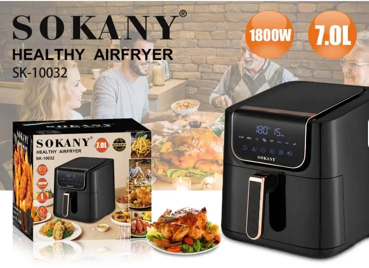 Аерофритюрниця 7л, 1800Вт, Sokany SK-10032 / Сенсорна мультипіч / Домашній аерогриль - Зображення 2