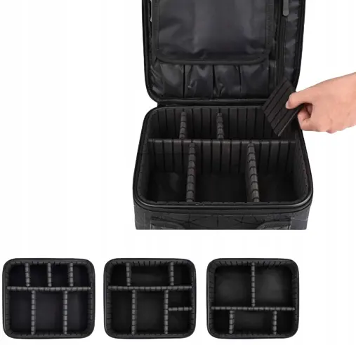 Чорна Органайзер бокс бьюті кейс косметичка валіза сумка для зберігання косметики та приладдя 26х23х10 см - Зображення 8