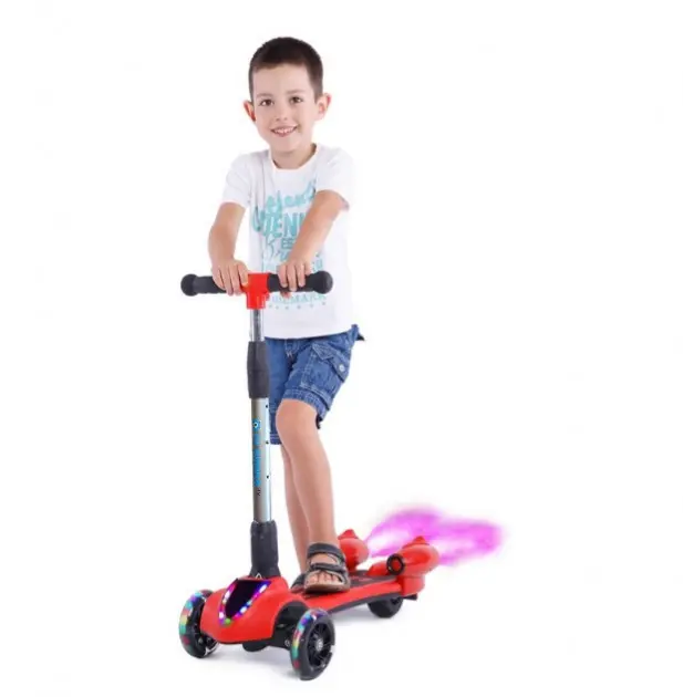 Дитячий турбо - самокат з димом та музикою GLANBER Рожевий - Зображення 5