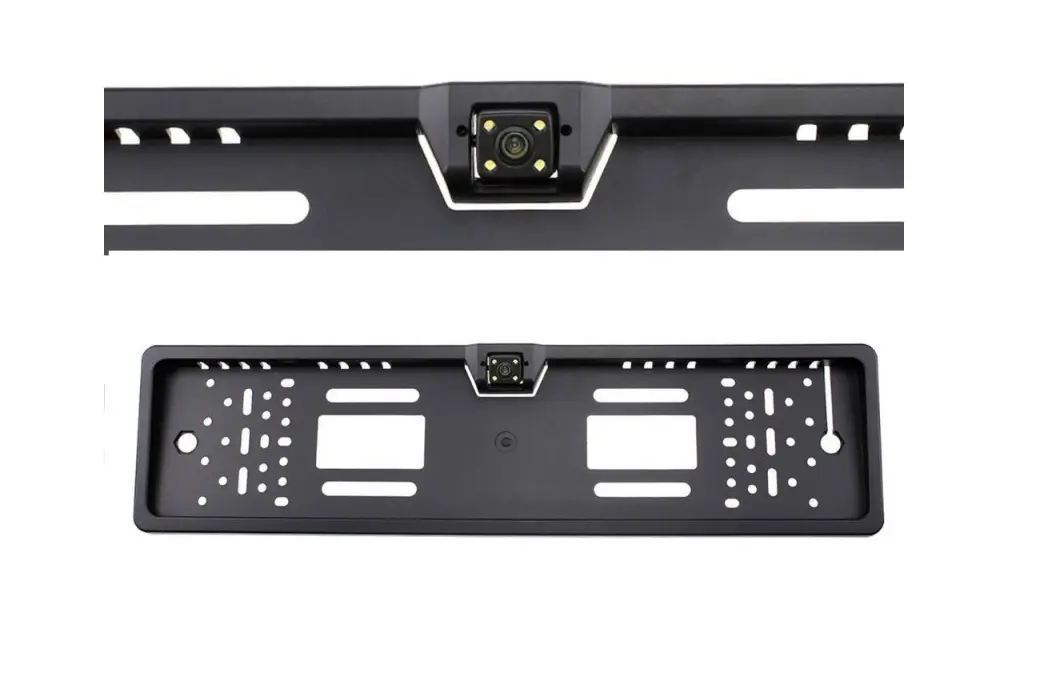 Камера заднього виду в номерній рамці з 4 LED підсвічуванням Black - Зображення 2