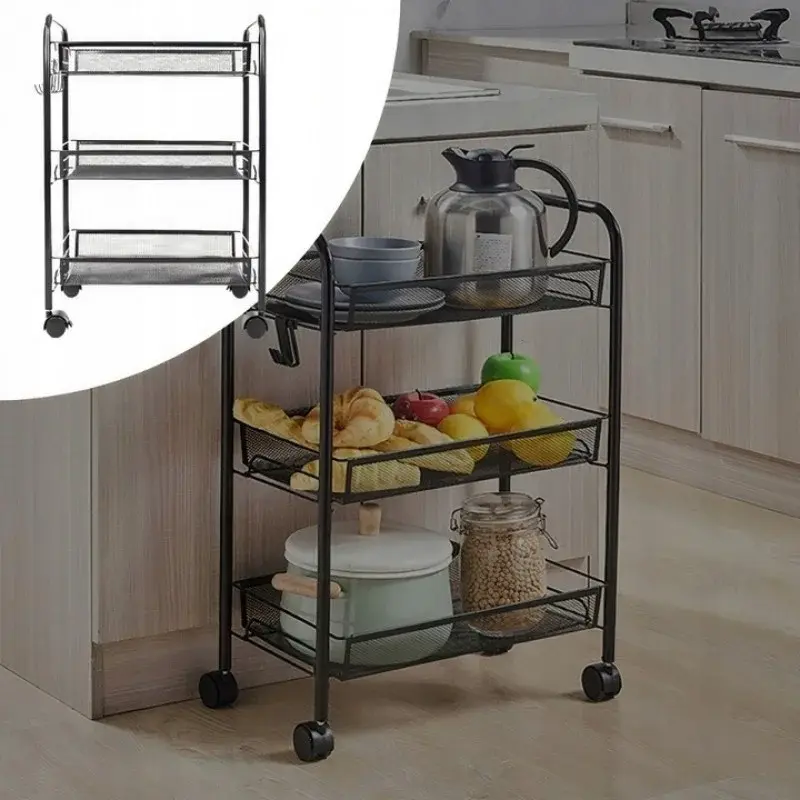 Етажерка органайзер 3-х ярусна на коліщатках - Зображення 3