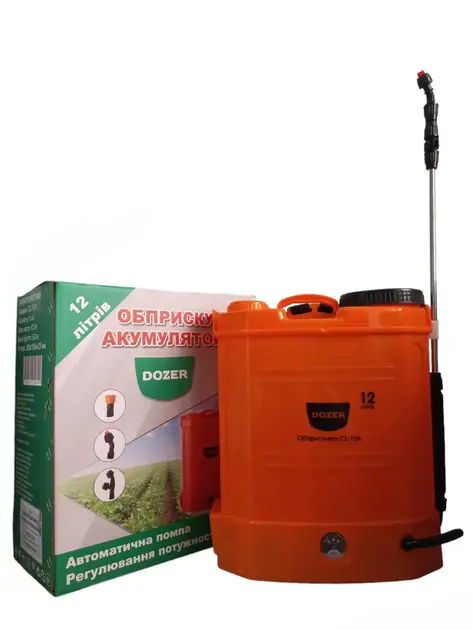 Обприскувач акумуляторний DOZER 12 літрів, Ранцевий електричний обприскувач для саду CL-12А - Зображення 2