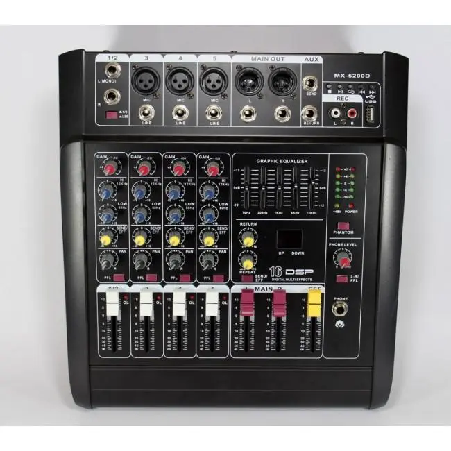 4-х канальний Bluetooth аудіо мікшер з USB Mixer BT 5300D/5200D 4ch - Зображення 3