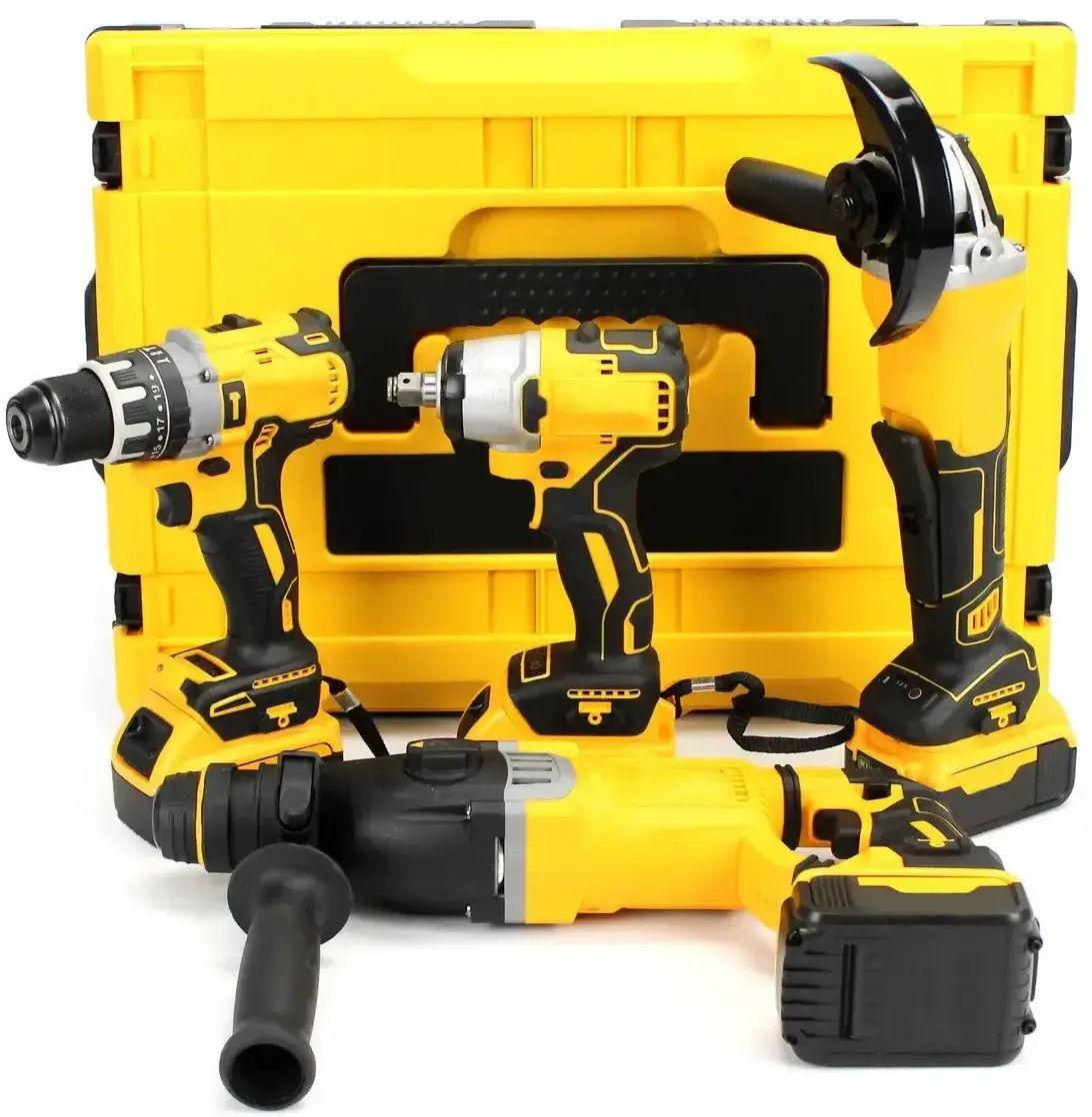 Набір 4 в 1 на акумуляторах Гайковерт Шуруповерт | Перфоратори | Болгарка - Зображення 2