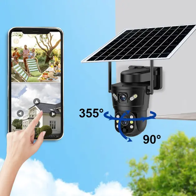 IP камера відеоспостереження RIAS D05 (v380Pro APP) 4G 2 3MP+3MP - Зображення 2