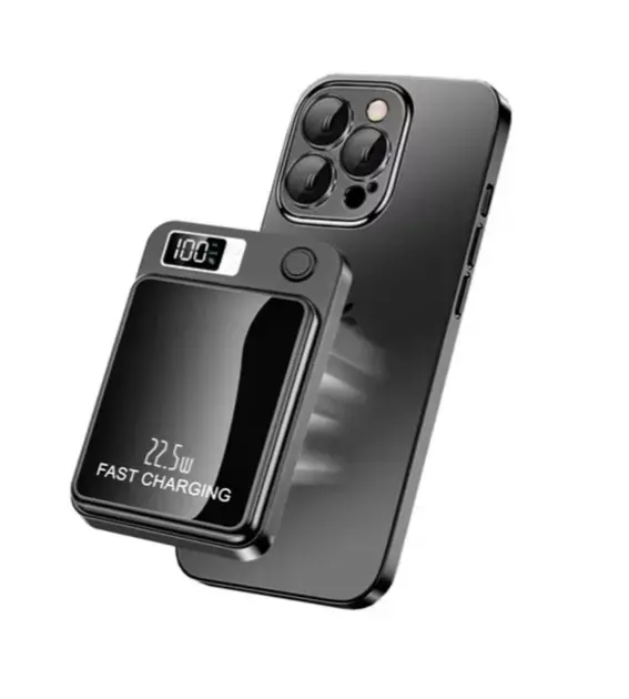 Магнітний повербанк (Power Bank) 10000mAh з MagSafe, швидкою зарядкою 22.5W та LED-дисплеєм для iPhone 12/13/14/15/16 - Зображення 3