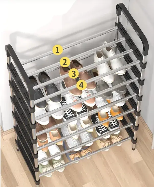 Полиця для взуття метал 4 секції Shoe rack - Зображення 2