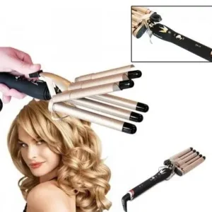 Плойка Хвиля Gemei GM 2933, Щипці для завивки волосся, гофре, плойка п’ять хвиль, накрутка хвиля