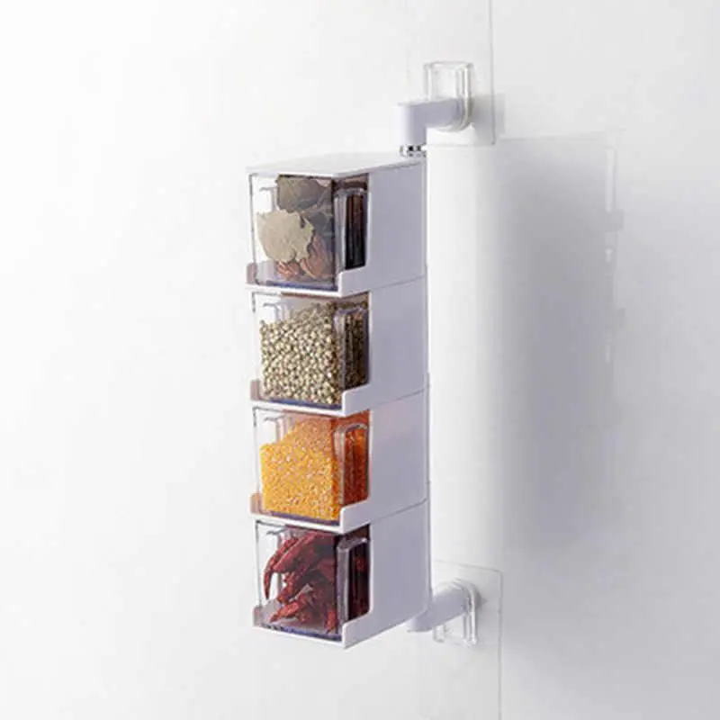 Модульна полиця для спецій настінна з поворотними контейнерами - Зображення 3