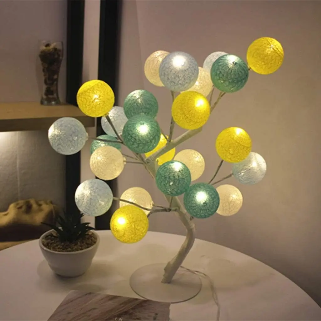 Лампа LED настільна "Дерево кольорові кулі" SFK-28 24 LED тепле світло 220V - Зображення 2