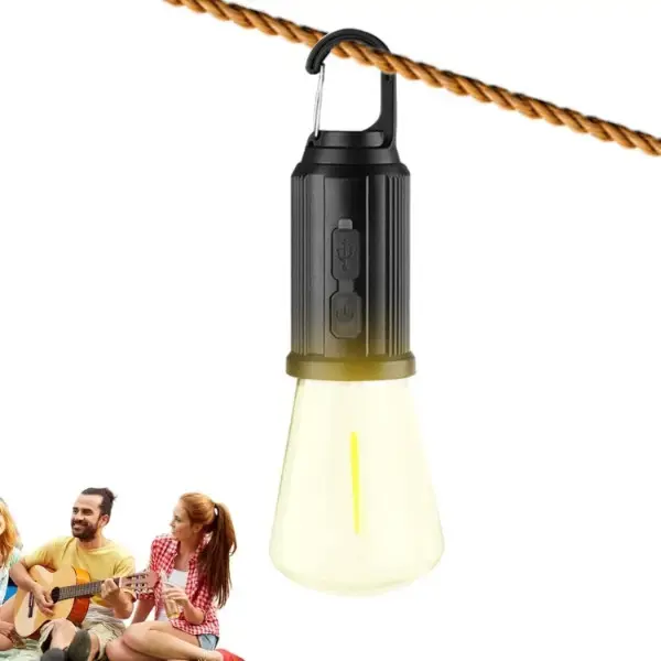 Лампочка з акумулятором + карабін, від USB, BL HK-169C / Підвісна LED лампочка / Ліхтар для кемпінгу - Зображення 3