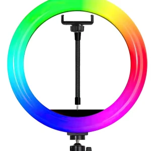Кільцева світлодіодна лампа RGB 30 см із кріпленням для телефону