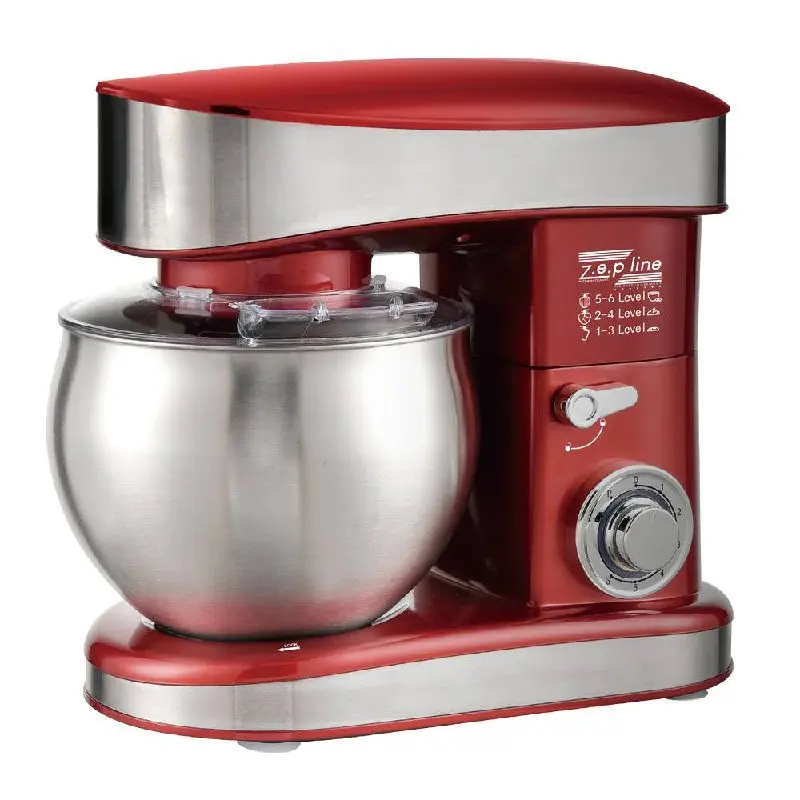Червоний Кухонний тестоміс міксер 4в1 3500 Вт на 7 літрів Zepline з нержавіючої сталі ZP-137 - Зображення 4