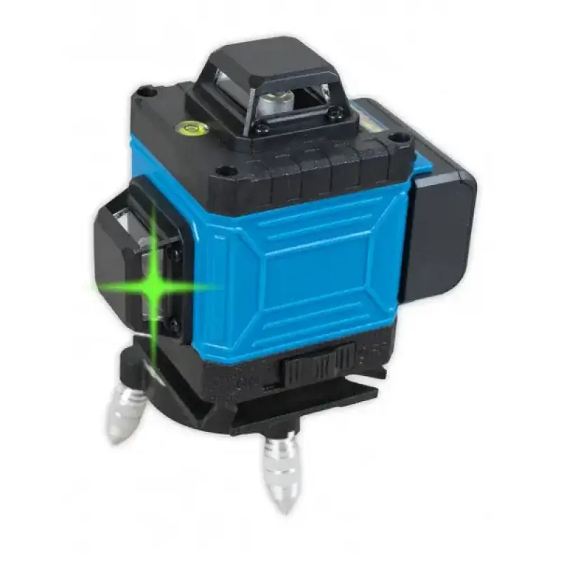 Лазерний 4D рівень акумуляторний -2 АКБ, 16 ліній, пульт дистанційного керування, цифровий дисплей, штатив, повний набір для встановлення, пластиковий кейс - Зображення 4