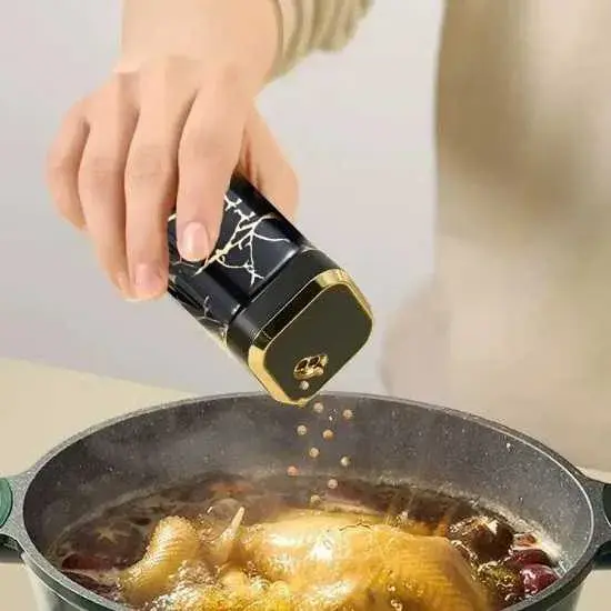 Органайзер на підставці для спецій 12 банок BLACK-GOLD - Зображення 2