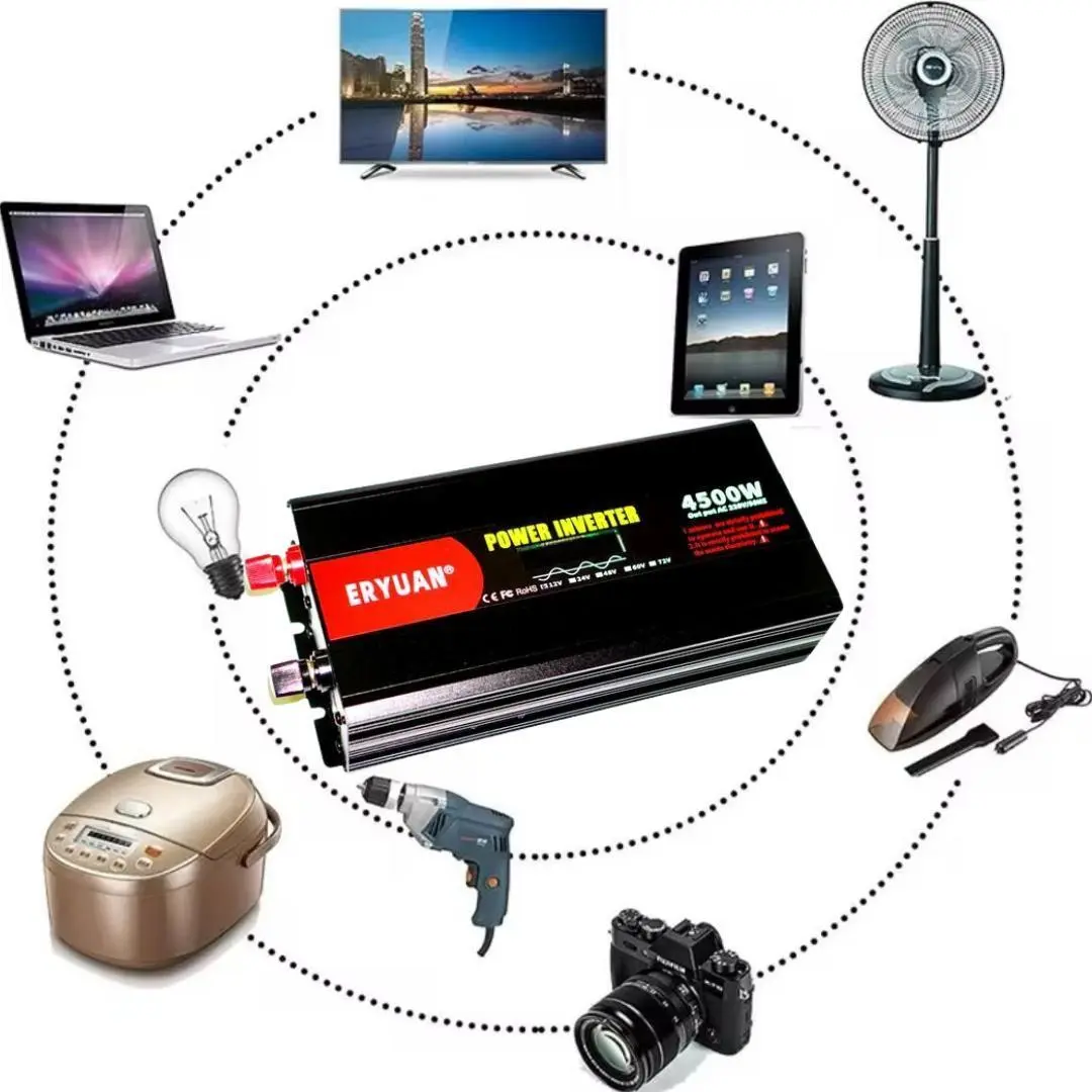 Перетворювач напруги Eryuan 4500W ЧИСТИЙ СИНУС, LCD - Зображення 2