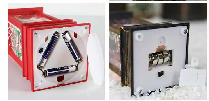 Музичний металевий новорічний ліхтарик-світильник h=28 см - Зображення 3