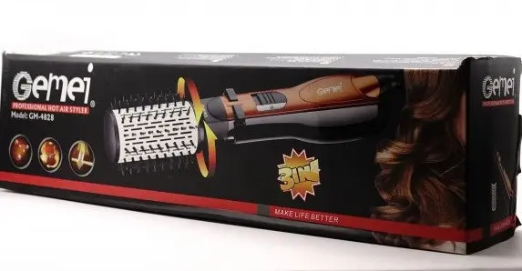 Фен гребінець, що обертається, з насадками Gemei GM-4828 повітряний стайлер для укладання волосся - Зображення 3