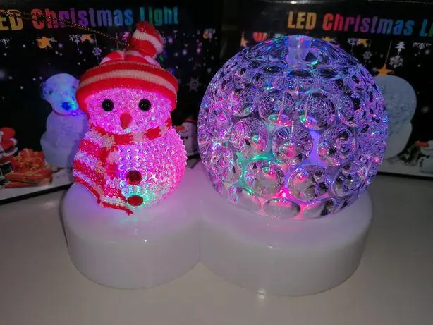 Світлодіодний диско шар + Сніговик, світильник новорічний - Зображення 4