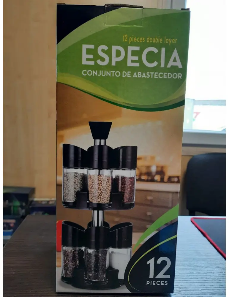 Набір з 12 баночок, що обертаються, для спецій Especia Conjunto De Abastecedor - Зображення 4