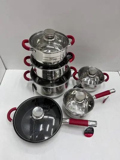 чорний Набір посуду Zepline ZP-115 із нержавіючої сталі на 12 предметів - Зображення 5