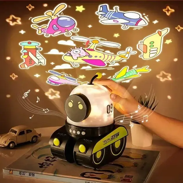 Проектор-нічник "Робот" WH-E03 музичний акумуляторний з Bluetooth та LED-підсвічуванням - Зображення 3