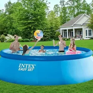 Басейн сімейний 457-107см, 12430л, фільтр-насос, драбина, підстилка, тент (26166)