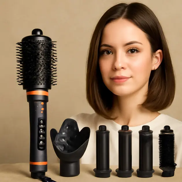 Фен-стайлер VGR V-477 з іонізацією, темно-синій, 7в1, 1400 Вт - Зображення 2