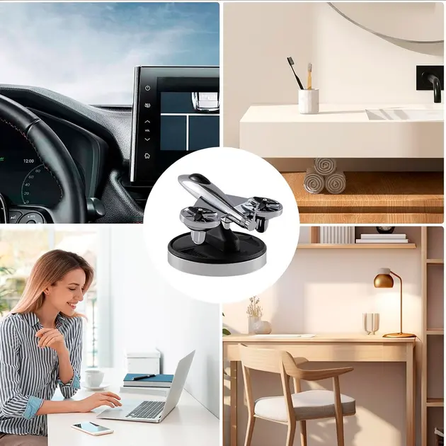 Ароматизатор на сонячних батареях у машину Літак винищувач з турбінами - Зображення 2