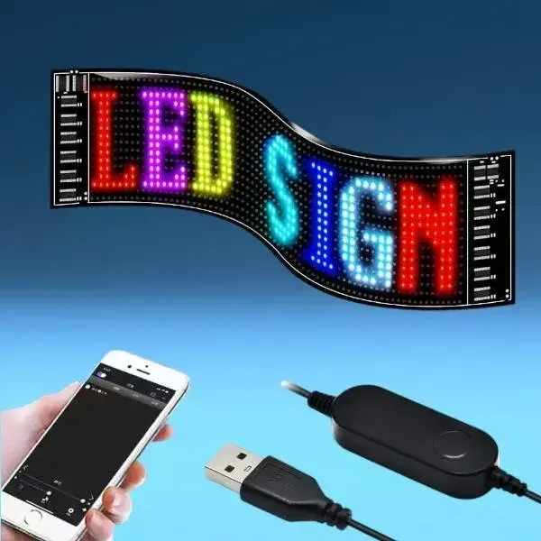 Гнучкий екран LED Matrix Panel APP wifi rgb 92*374мм(16X64) ART-0566 - Зображення 5