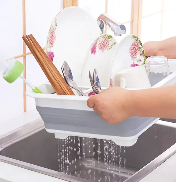 Сушка силіконова для посуду Benson BN-090 складна кухонна сушарка для посуду Бенсон, Бенсон - Зображення 2