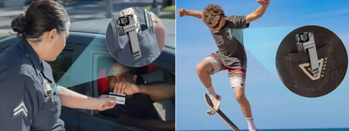 Відеокамера нагрудна Wi-Fi акумуляторна боді камера з дисплеєм 1.3 дюйма реєстратор з фіксацією кліпсою UKC L9 - Зображення 8