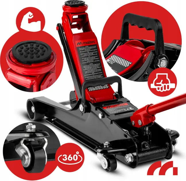 Домкрат гідравлічний підкатний 2.5т низькопрофільний 385мм - Зображення 2