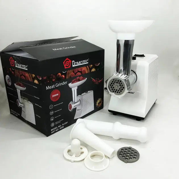 М'ясорубка електрична domotec r3391 2000w, компактна м'ясорубка для дому, м'ясорубка 3 в 1 - Зображення 5