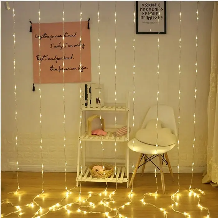 Гірлянда-штора Водоспад 3х2 м, 200 LED світлова завіса зі статичним режимом, тепле світло - Зображення 6