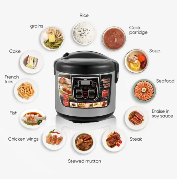 Багатофункціональна мультиварка RAF-166B з антипригарною чашею 12 програм 6 л - Зображення 6
