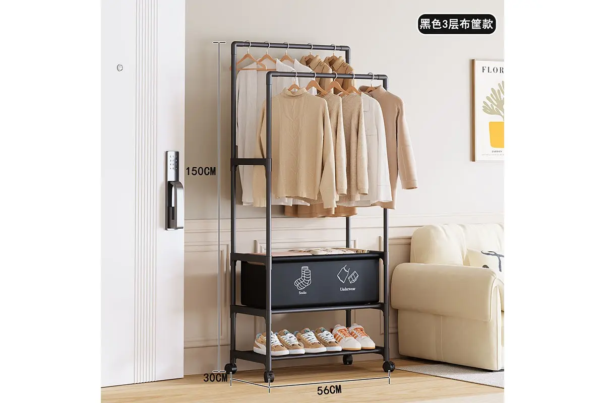 Стійка-вішалка на колесах для речей та взуття (YH9918-3A) - Зображення 6