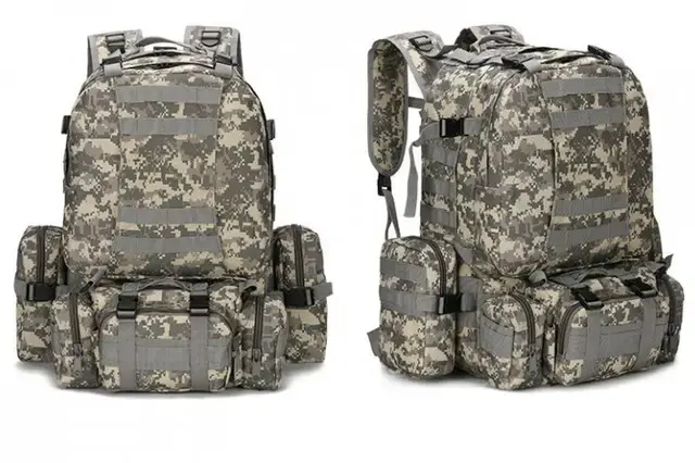 чорний Рюкзак тактичний з підсумками Eagle B08 55 літр / Військовий, штурмовий / Вірменський - Зображення 7