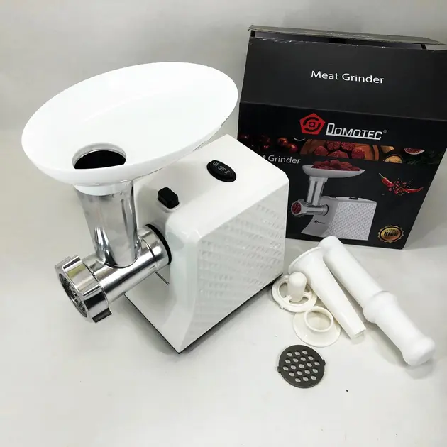 М'ясорубка електрична domotec r3391 2000w, компактна м'ясорубка для дому, м'ясорубка 3 в 1 - Зображення 3