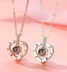 Кулон підвіска з проекцією I love you Я тебе люблю 100 мовами світу у формі серця - Зображення 10