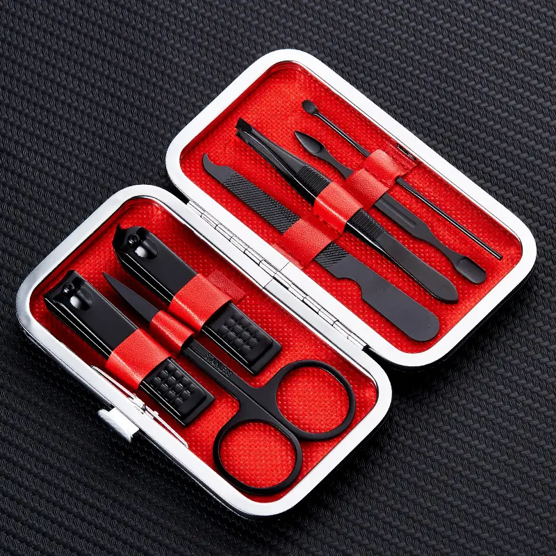 Набір манікюрний з 7 предметів у футлярі. Набір для манікюру та педикюру в чохлі (чорний) - Зображення 3