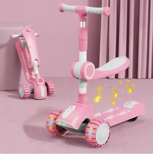 Дитячий триколісний самокат, що складається 5-в-1 самокат з сидінням - Зображення 3