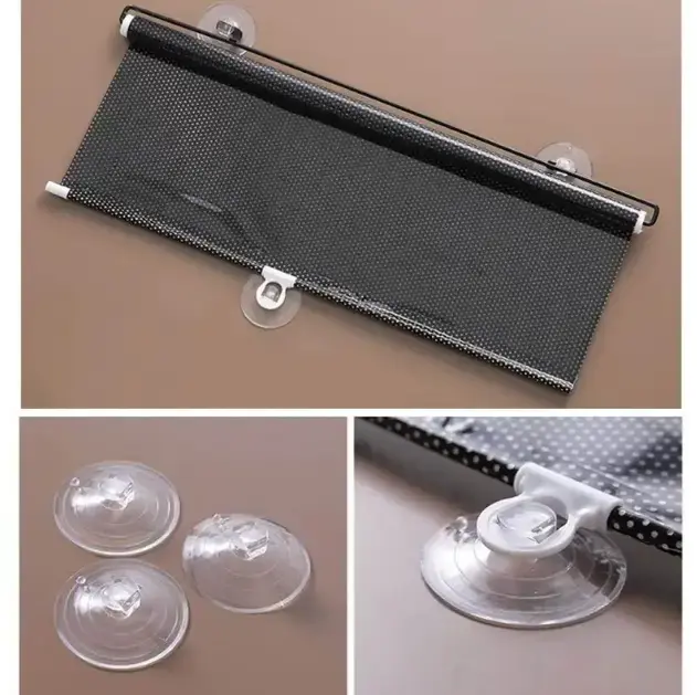 Рулонна сонцезахисна шторка на пластикові вікна 50*125 см, Чорна - Зображення 6