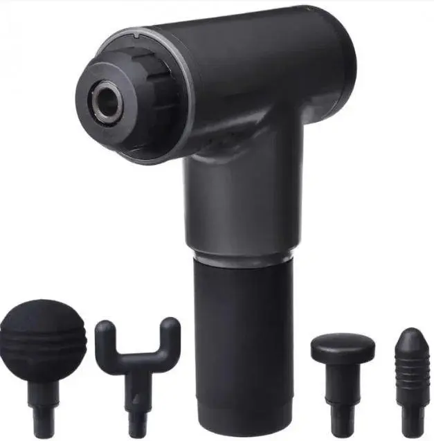 Портативний ручний масажер Fascial Gun KH-320 чорний, М'язовий ручний ударний масажер