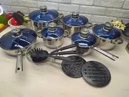 Набір посуду UNIQUE UN-5039 з нержавіючої сталі, 19 предметів, набір каструль - Зображення 8