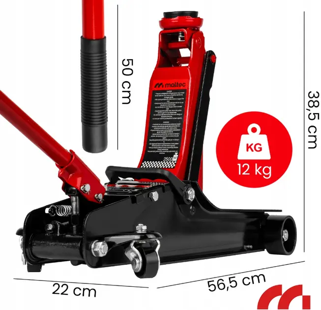 Домкрат гідравлічний підкатний 2.5т низькопрофільний 385мм - Зображення 5