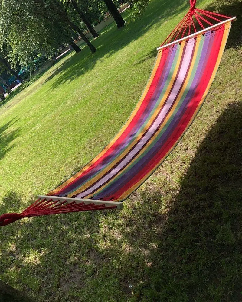 Бавовняний гамак 200х80 см (з великою планкою) - Зображення 8