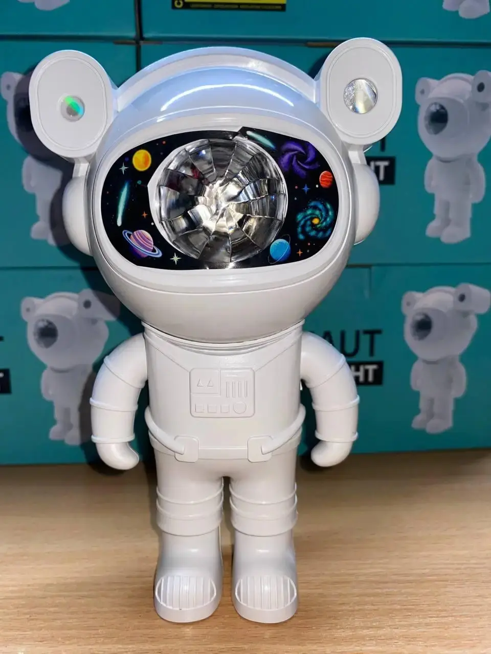 Astronaut Проектор галактики лазерний Астронавт-космонавт, зоряне небо на стелі з пультом Білий